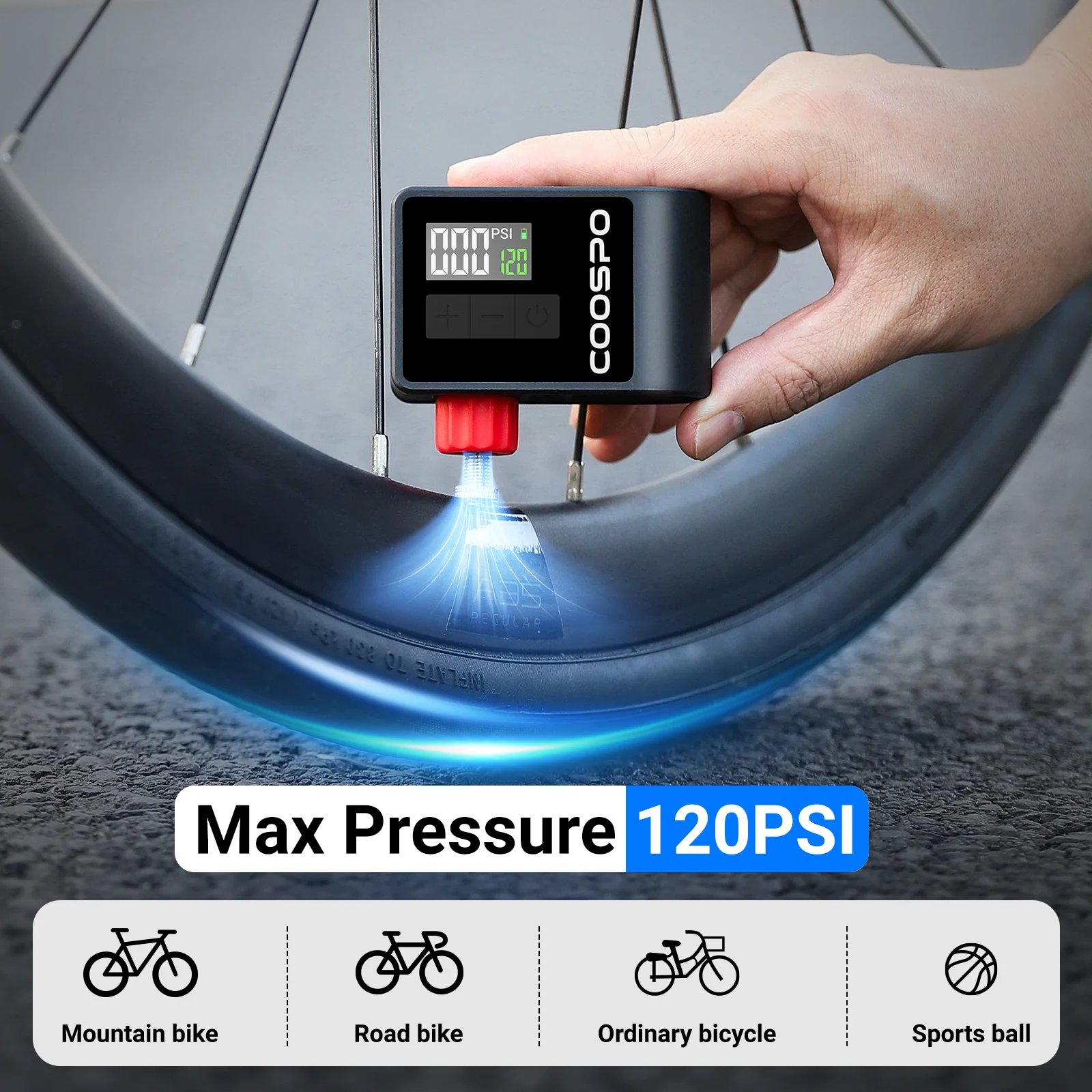Extra mała elektryczna mini pompka rowerowa - obrazek 4