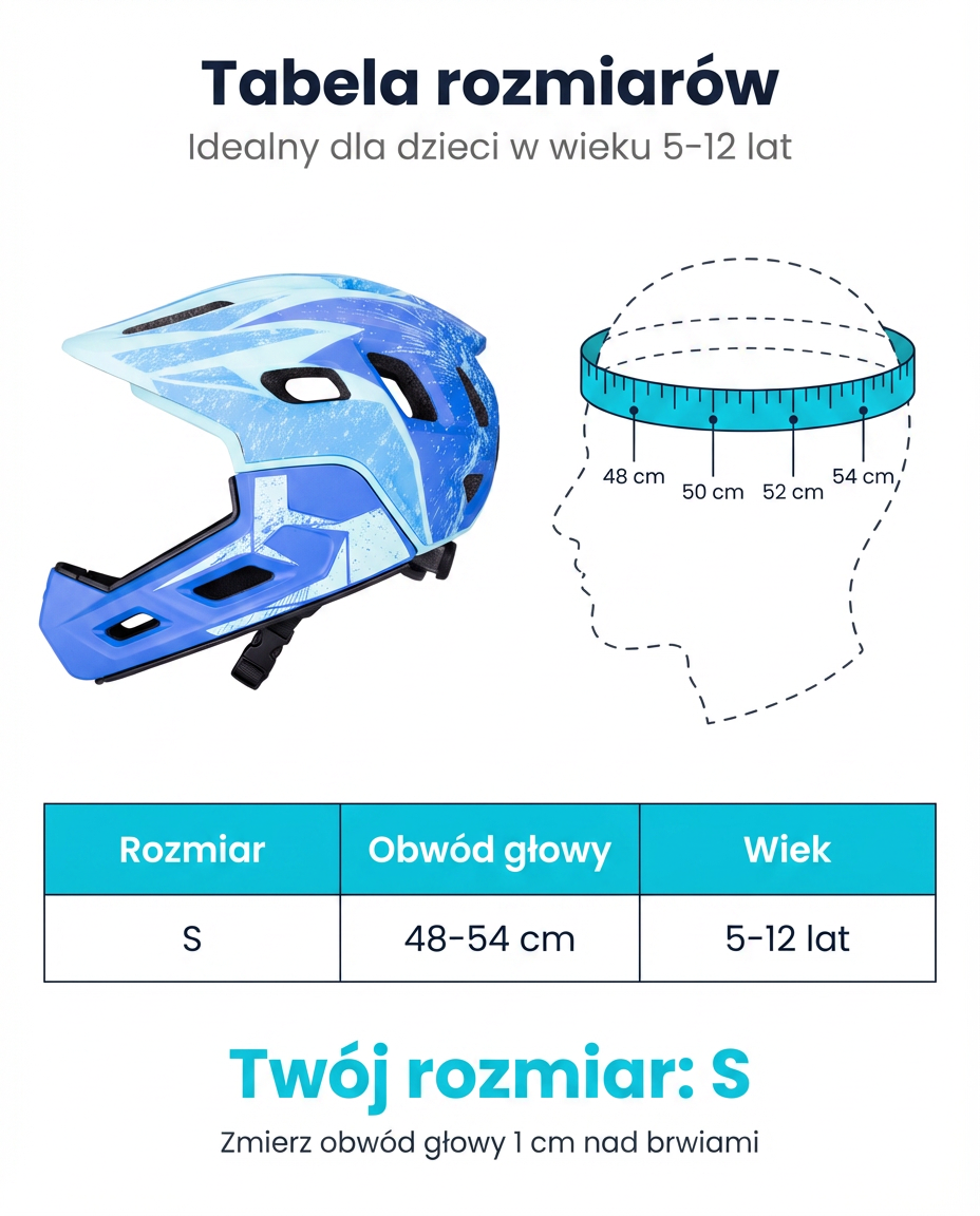 Bezpieczny Kask Rowerowy Dziecięcy 2w1 (fullface) SafeVelo Kids Switch– Certyfikat EN1078 - obrazek 3