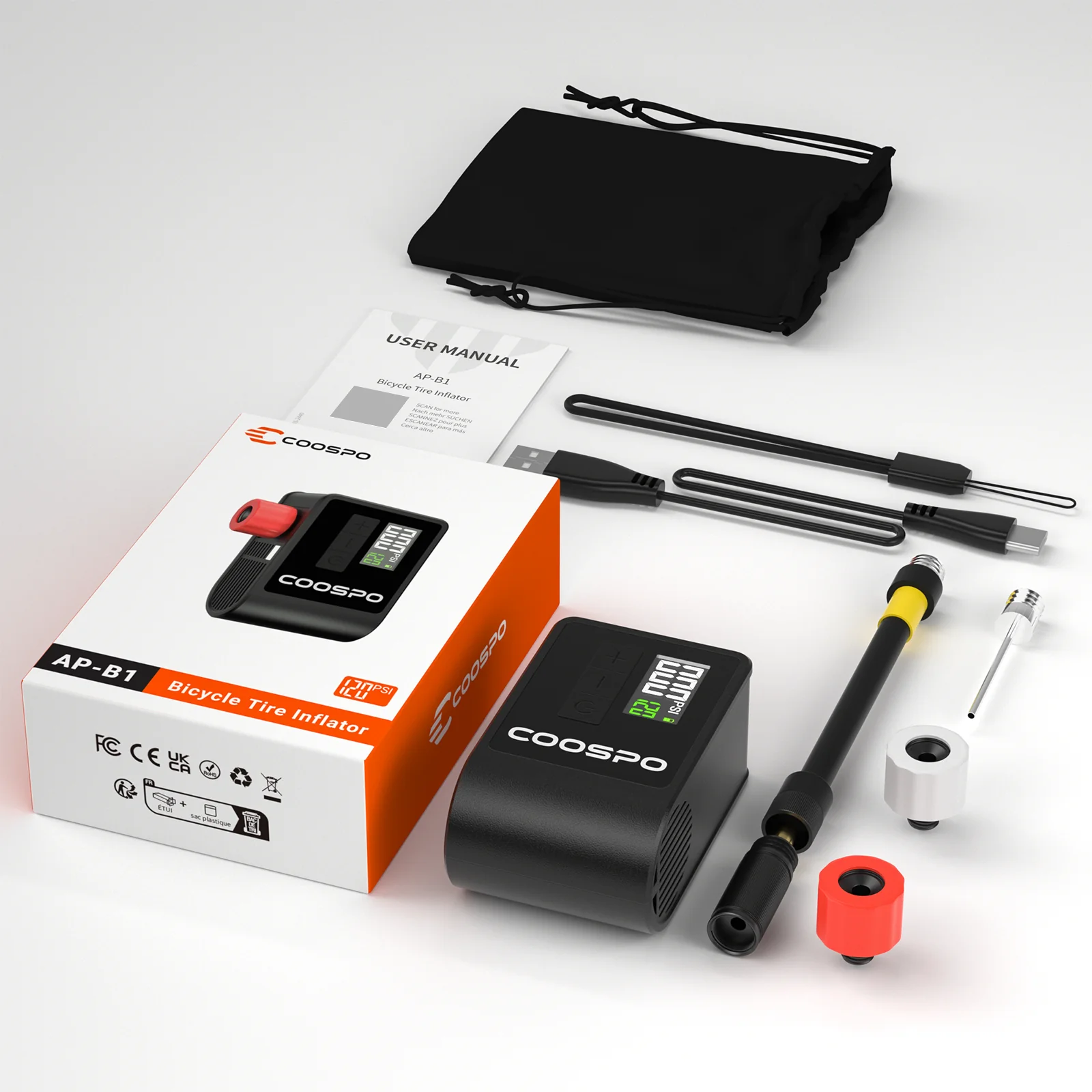 Extra mała elektryczna mini pompka rowerowa - obrazek 7