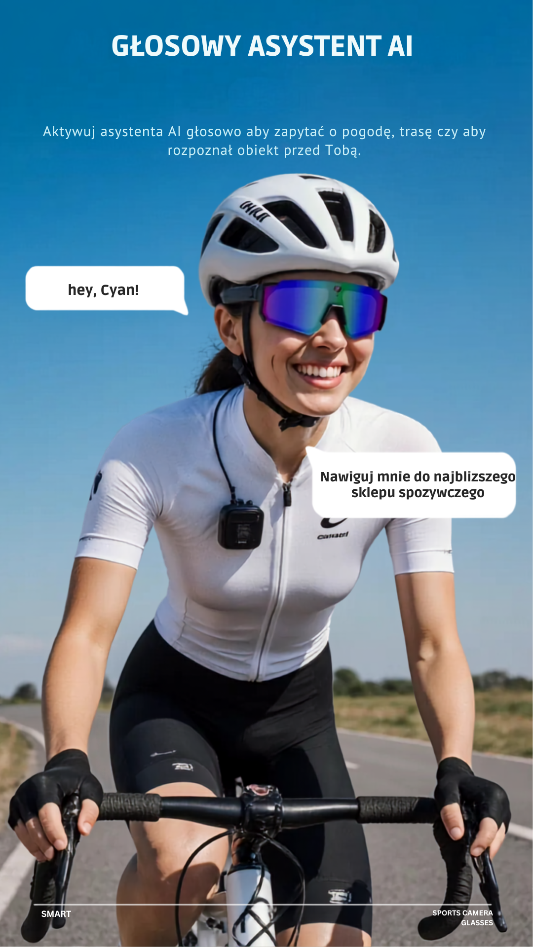 Smart Okulary Sportowe z AI, Kamerą i Słuchawkami SNT SOLIS - obrazek 8