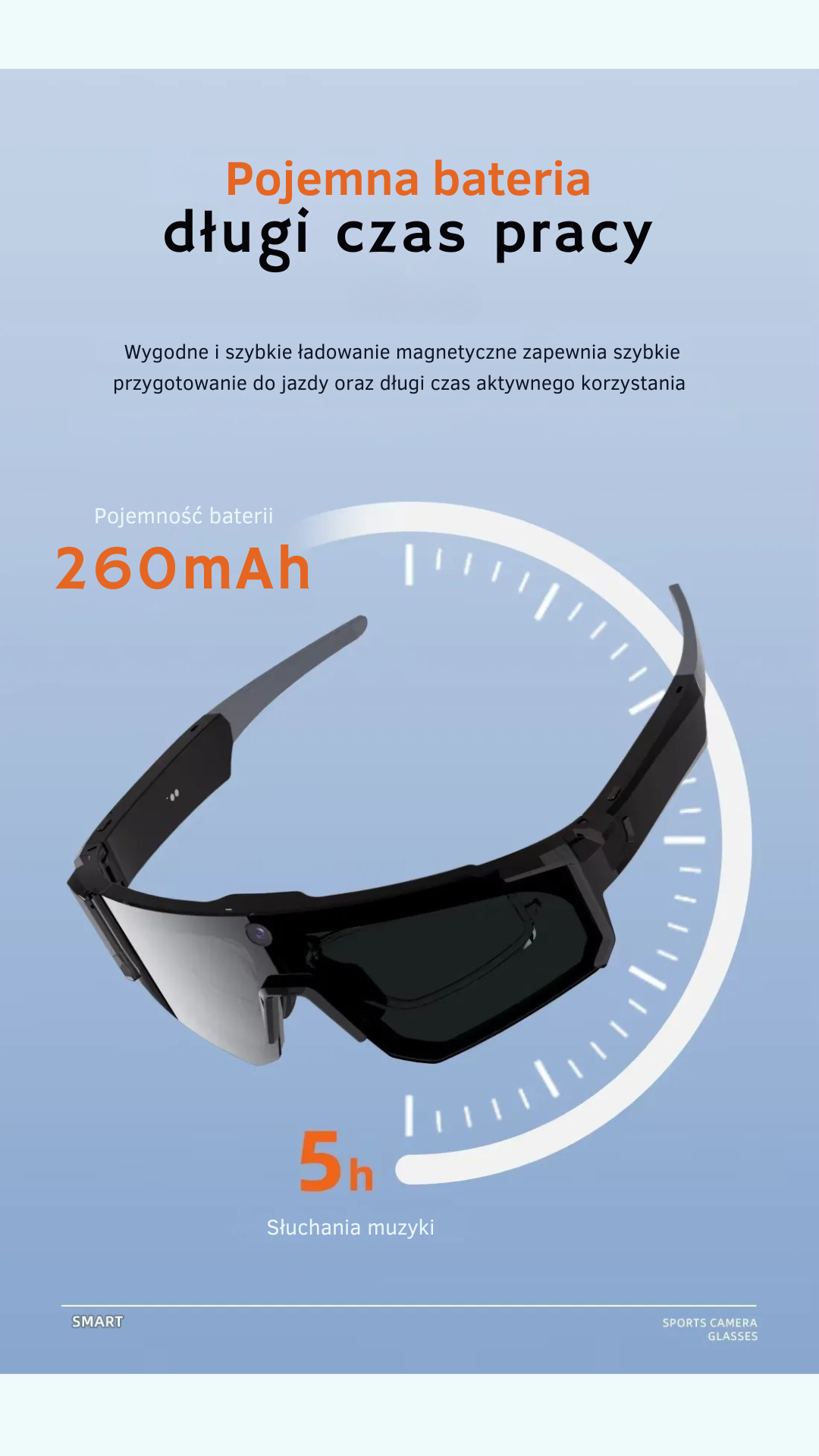 Smart Okulary Sportowe z AI, Kamerą i Słuchawkami SNT SOLIS - obrazek 7